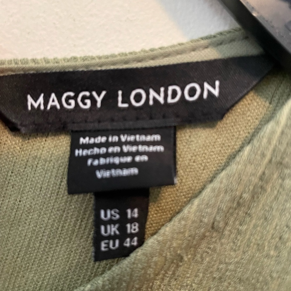 Maggy London Draped Sleeveless Dress - Pesto - Picture 10 of 11